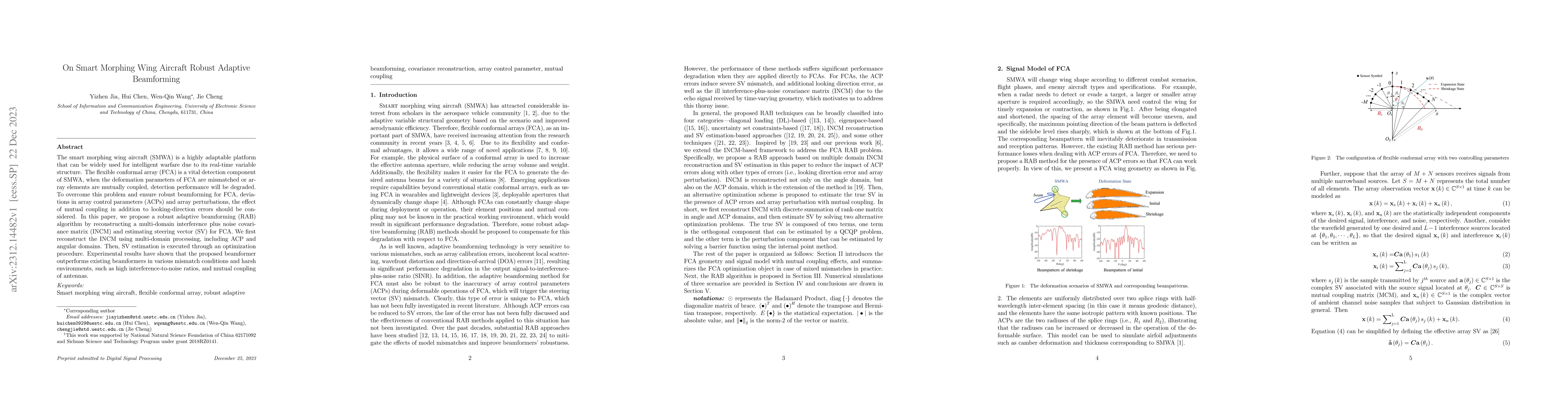 Thumbnail for On Smart Morphing Wing Aircraft Robust Adaptive Beamforming