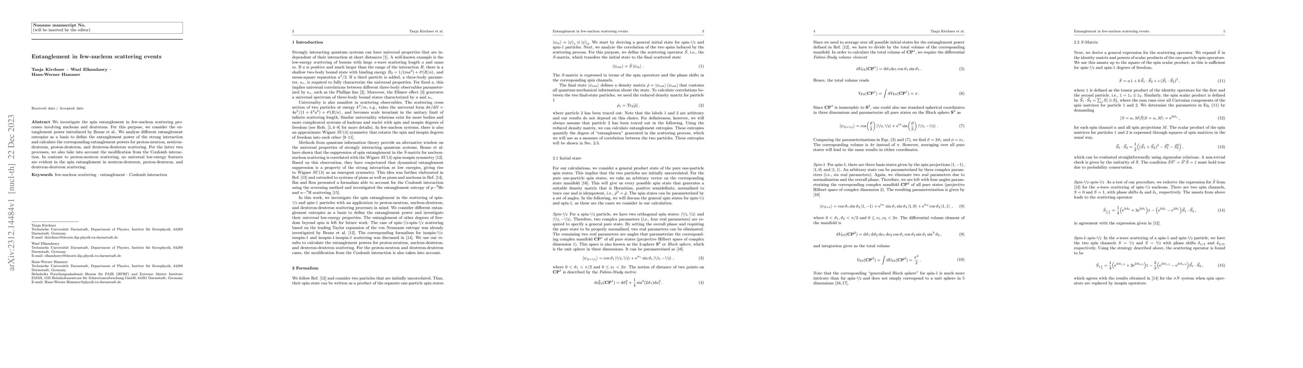 Thumbnail for Entanglement in few-nucleon scattering events