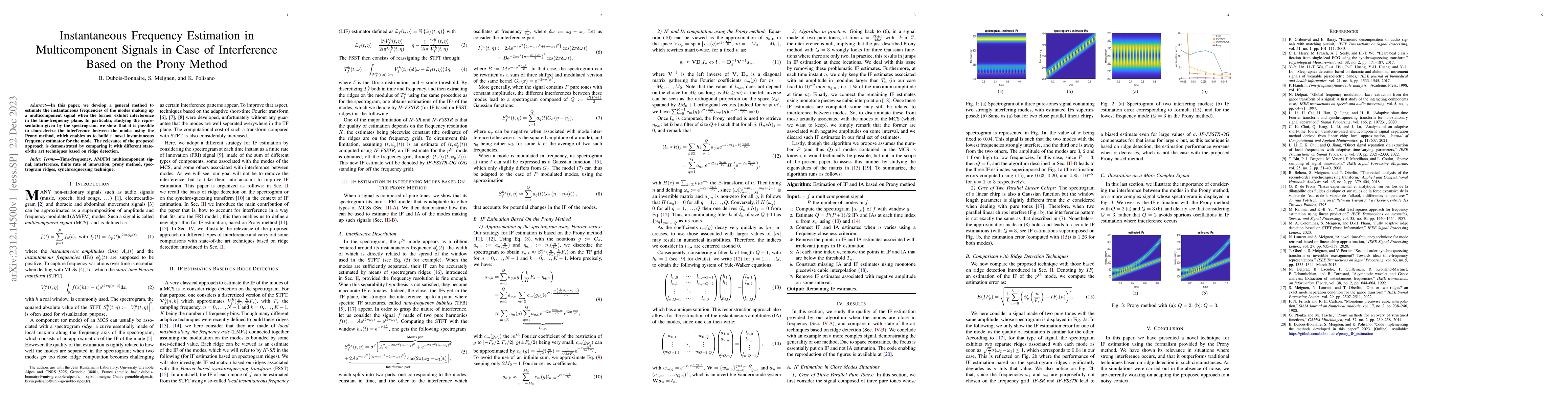 Thumbnail for Instantaneous Frequency Estimation in Multicomponent Signals in Case of
  Interference Based on the Prony Method