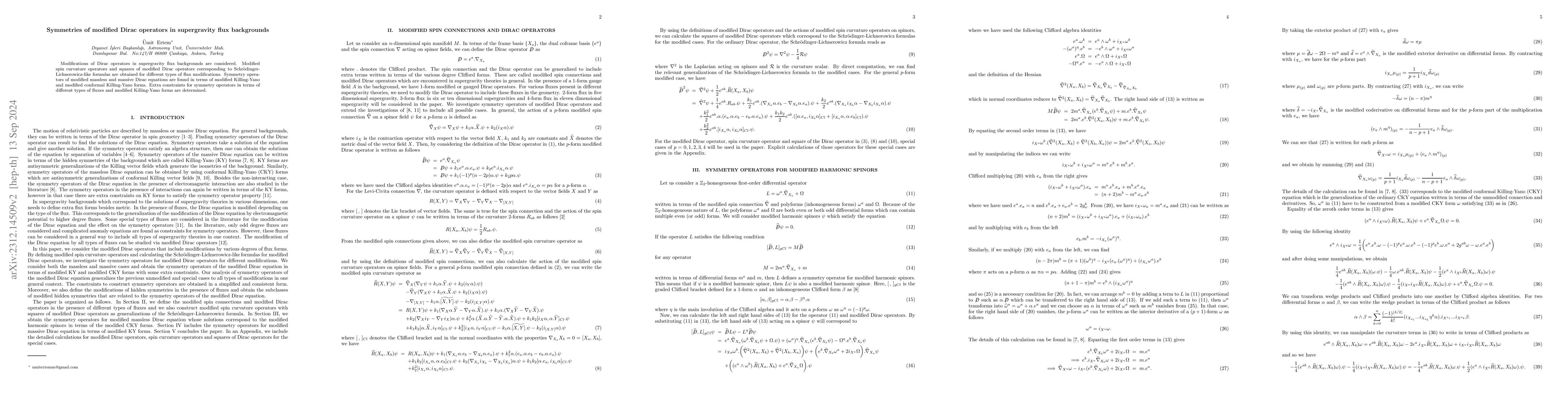 Thumbnail for Symmetries of modified Dirac operators in supergravity flux backgrounds