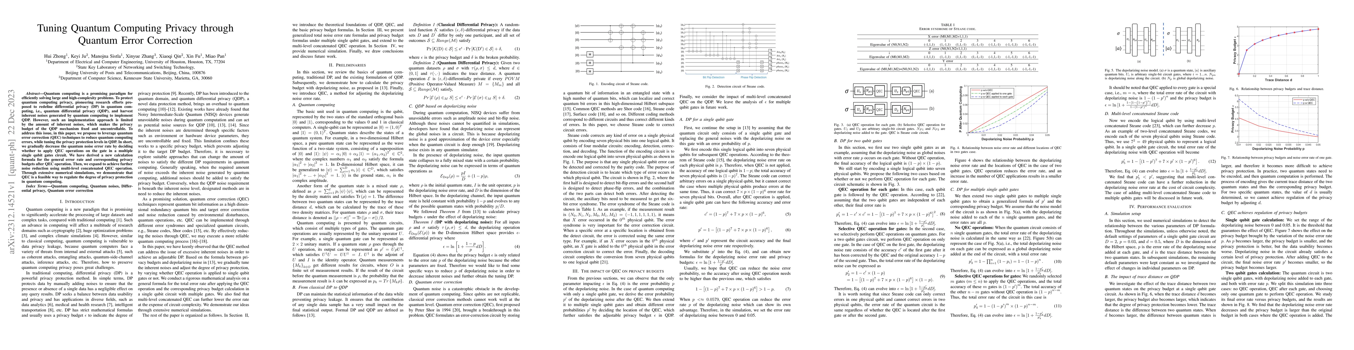 Thumbnail for Tuning Quantum Computing Privacy through Quantum Error Correction