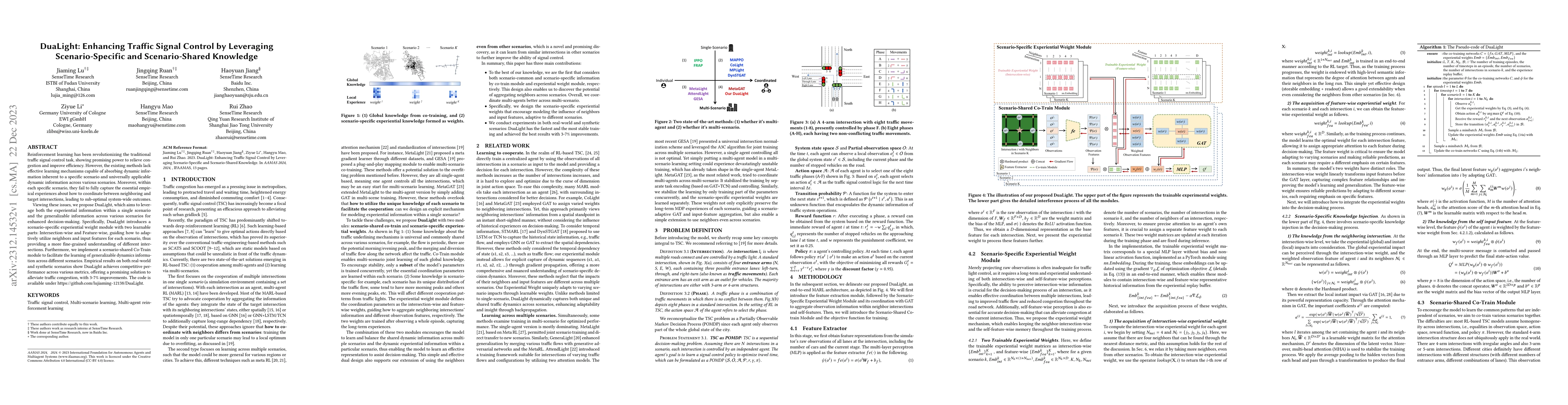 Thumbnail for DuaLight: Enhancing Traffic Signal Control by Leveraging
  Scenario-Specific and Scenario-Shared Knowledge