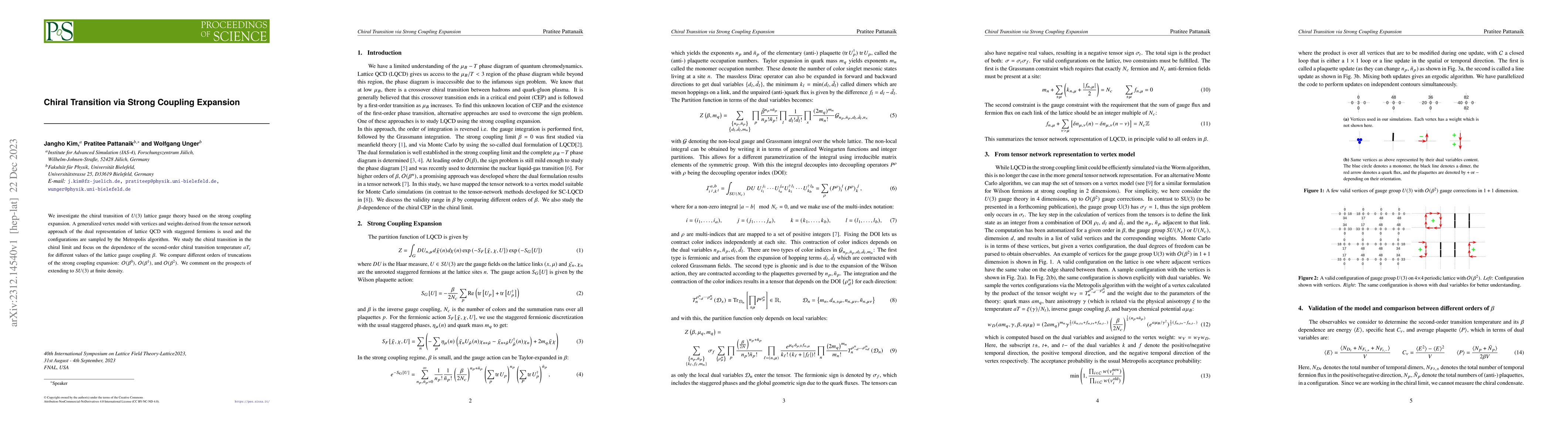Thumbnail for Chiral Transition via Strong Coupling Expansion