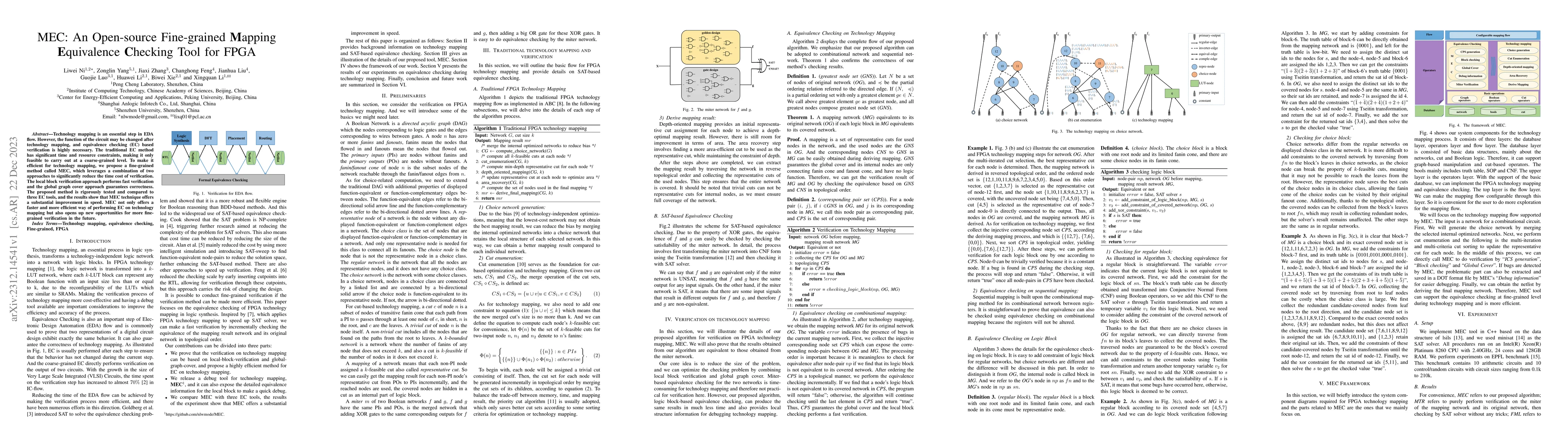 Thumbnail for MEC: An Open-source Fine-grained Mapping Equivalence Checking Tool for
  FPGA