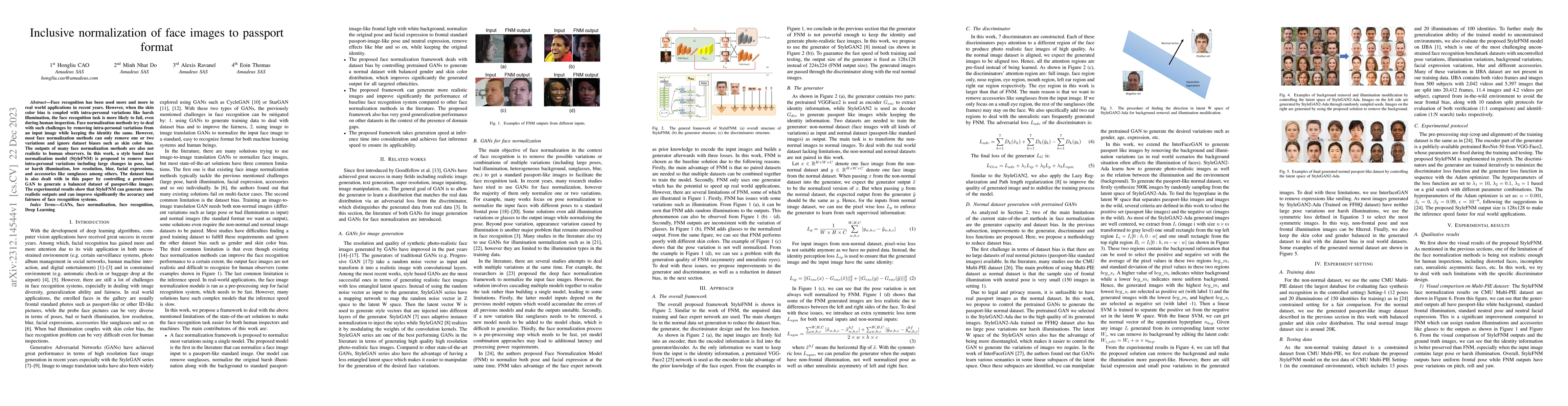Thumbnail for Inclusive normalization of face images to passport format