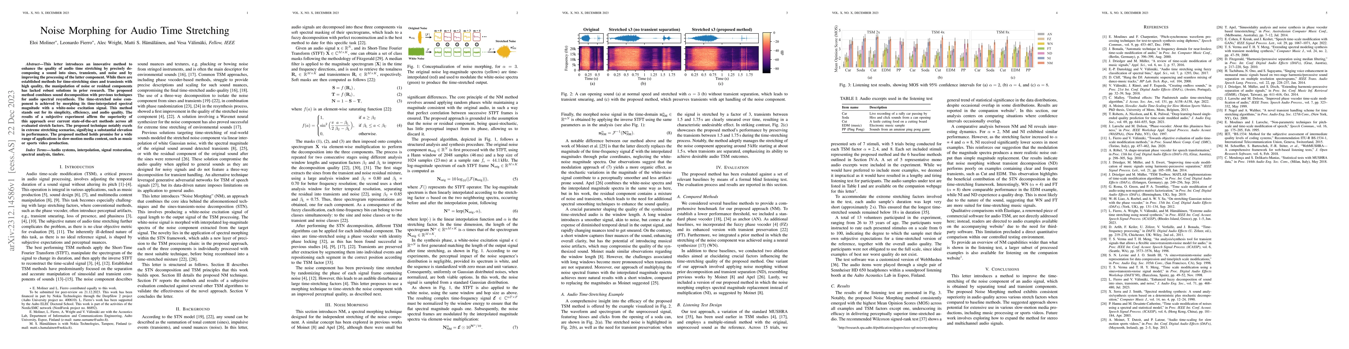 Thumbnail for Noise Morphing for Audio Time Stretching