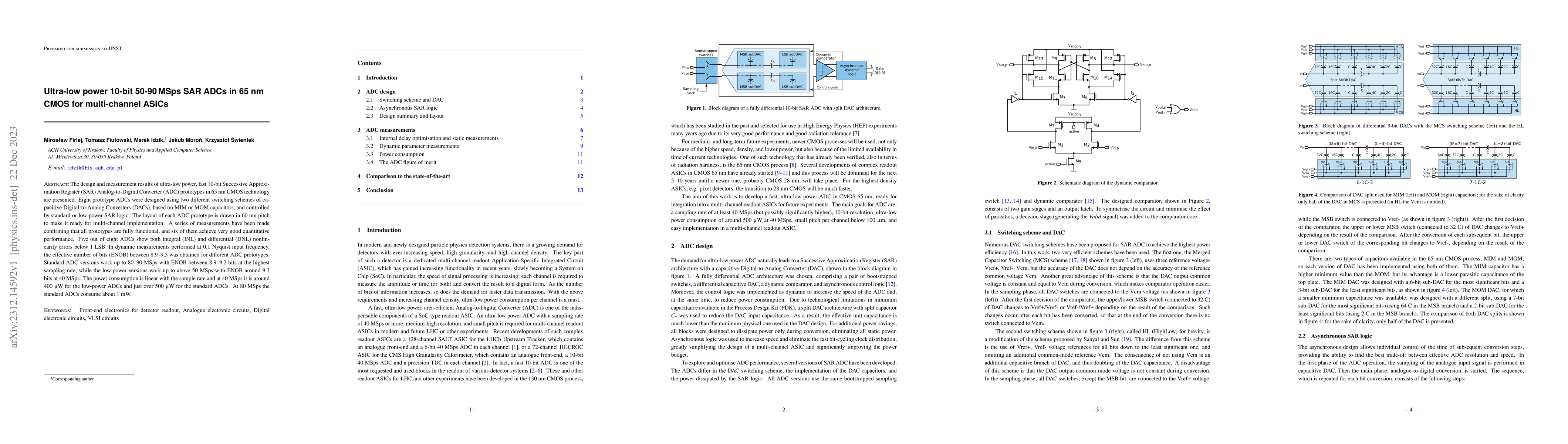 Thumbnail for Ultra-low power 10-bit 50-90 MSps SAR ADCs in 65 nm CMOS for
  multi-channel ASICs