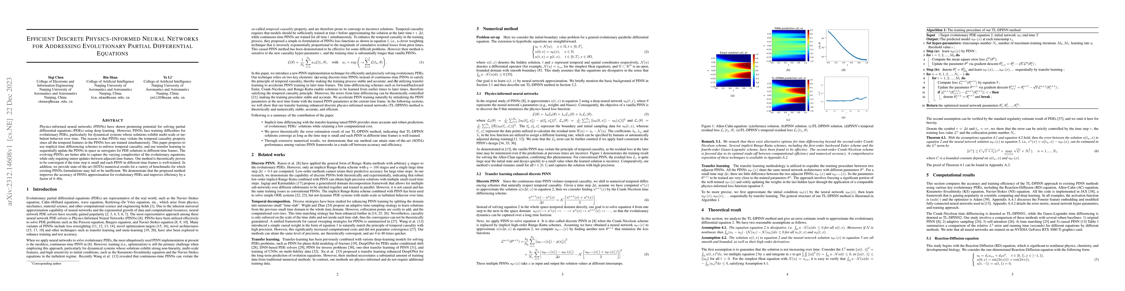 Thumbnail for Efficient Discrete Physics-informed Neural Networks for Addressing
  Evolutionary Partial Differential Equations