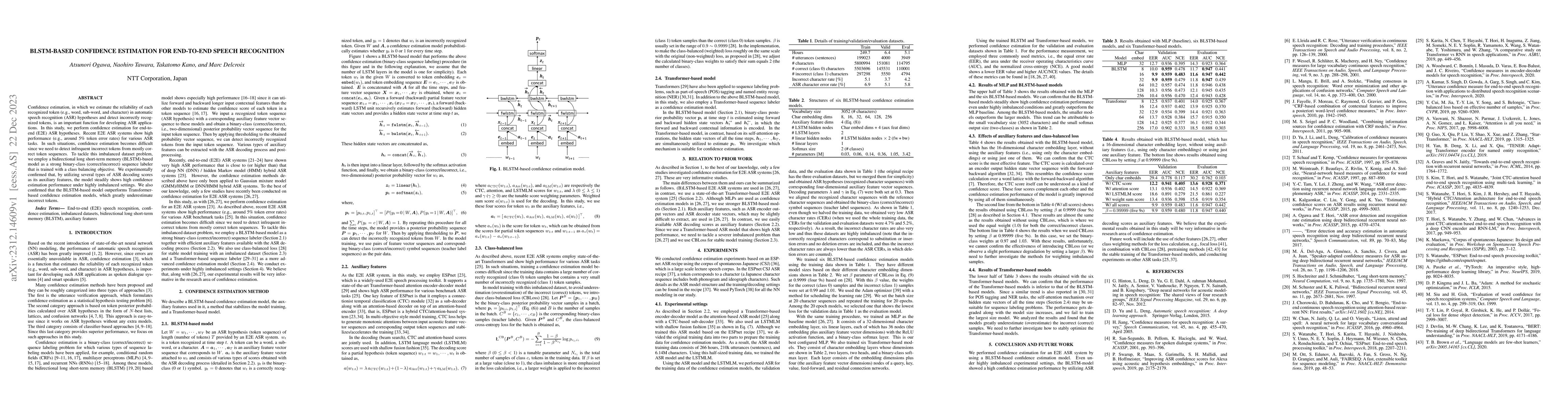 Thumbnail for BLSTM-Based Confidence Estimation for End-to-End Speech Recognition