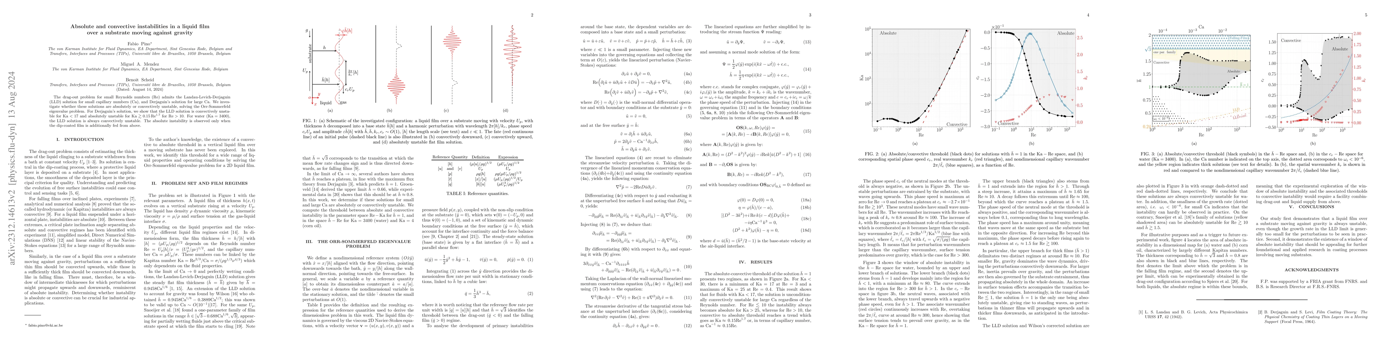 Thumbnail for Absolute and convective instabilities in a liquid film over a substrate
  moving against gravity