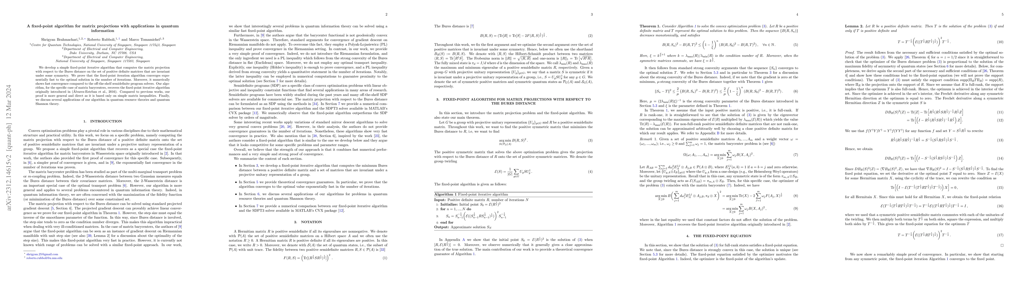 Thumbnail for A fixed-point algorithm for matrix projections with applications in
  quantum information