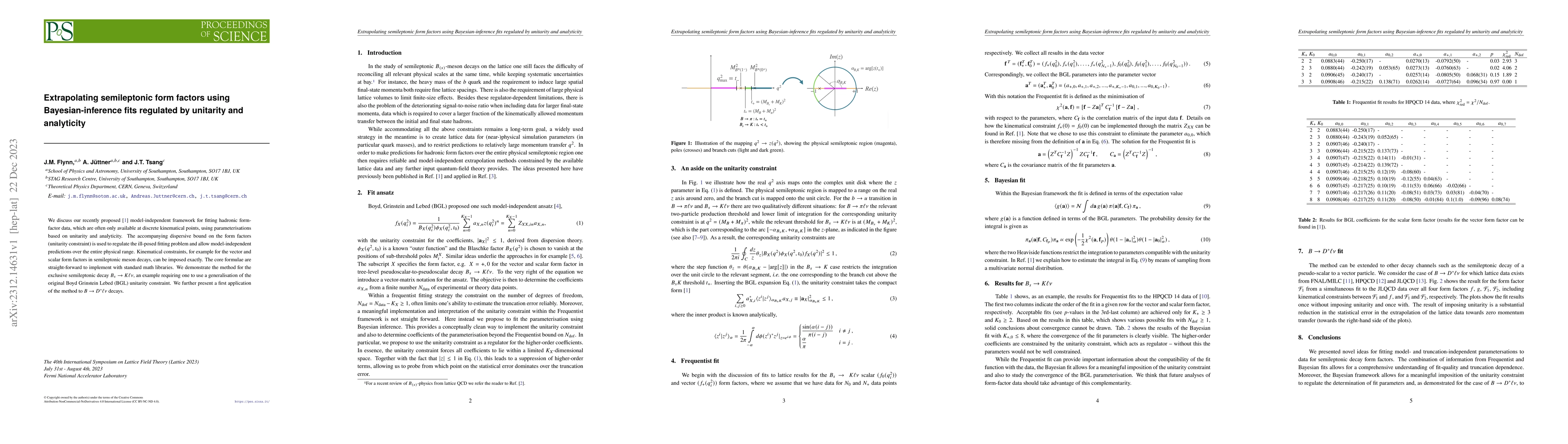 Thumbnail for Extrapolating semileptonic form factors using Bayesian-inference fits
  regulated by unitarity and analyticity