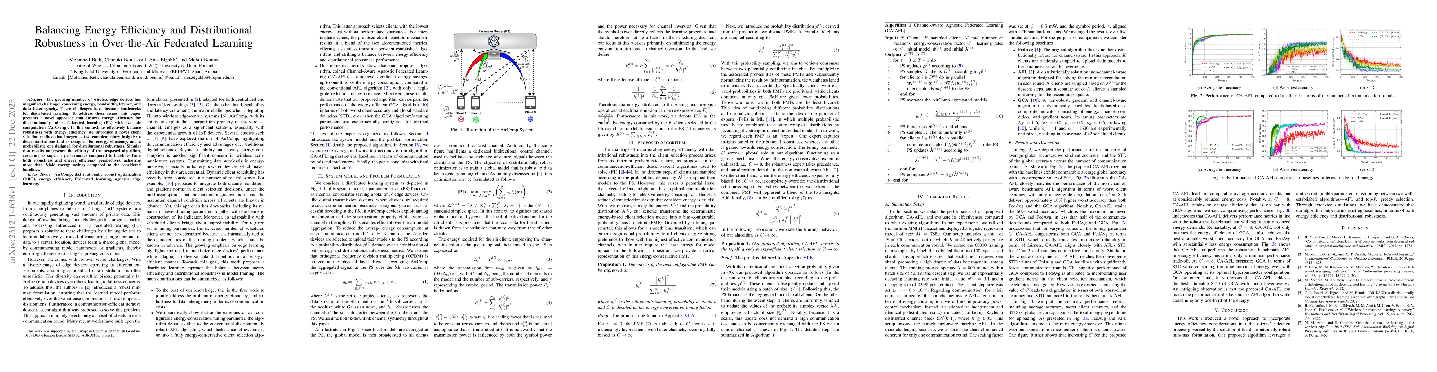 Thumbnail for Balancing Energy Efficiency and Distributional Robustness in
  Over-the-Air Federated Learning
