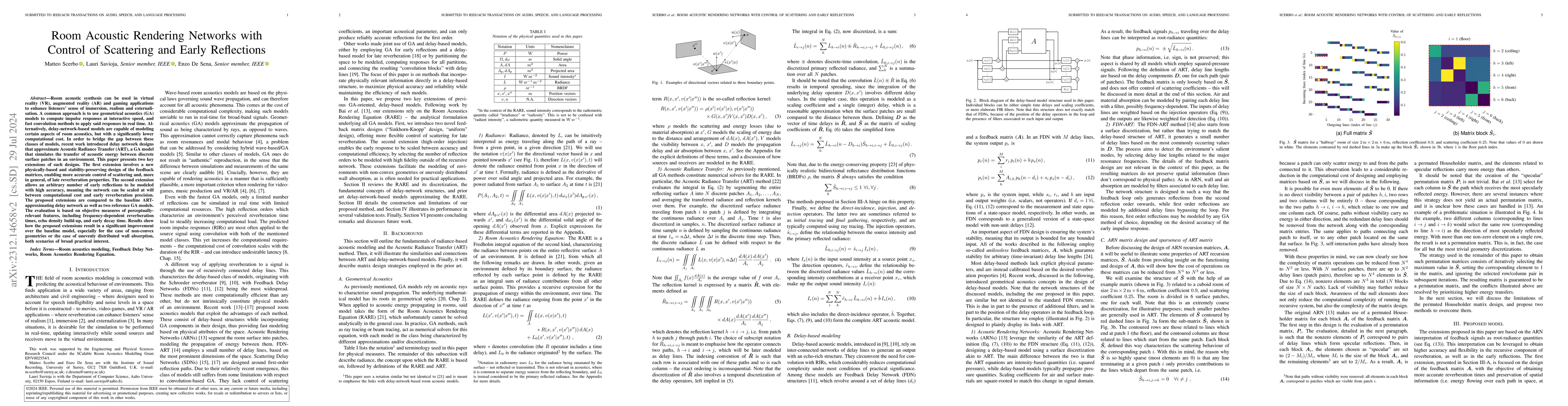 Thumbnail for Room Acoustic Rendering Networks with Control of Scattering and Early
  Reflections