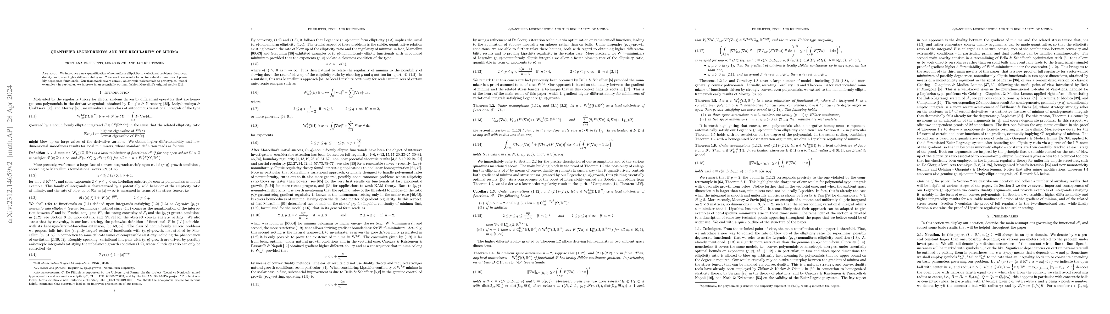 Thumbnail for Quantified Legendreness and the regularity of minima
