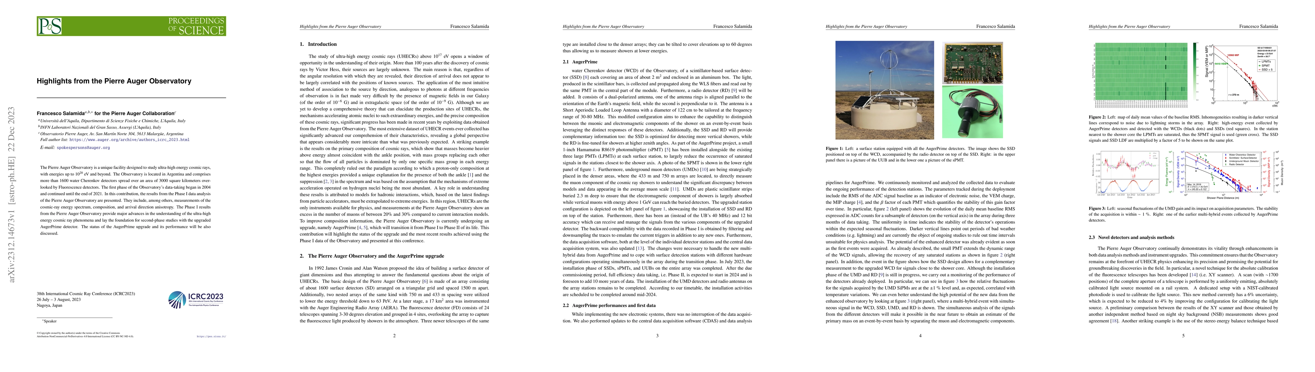 Thumbnail for Highlights from the Pierre Auger Observatory