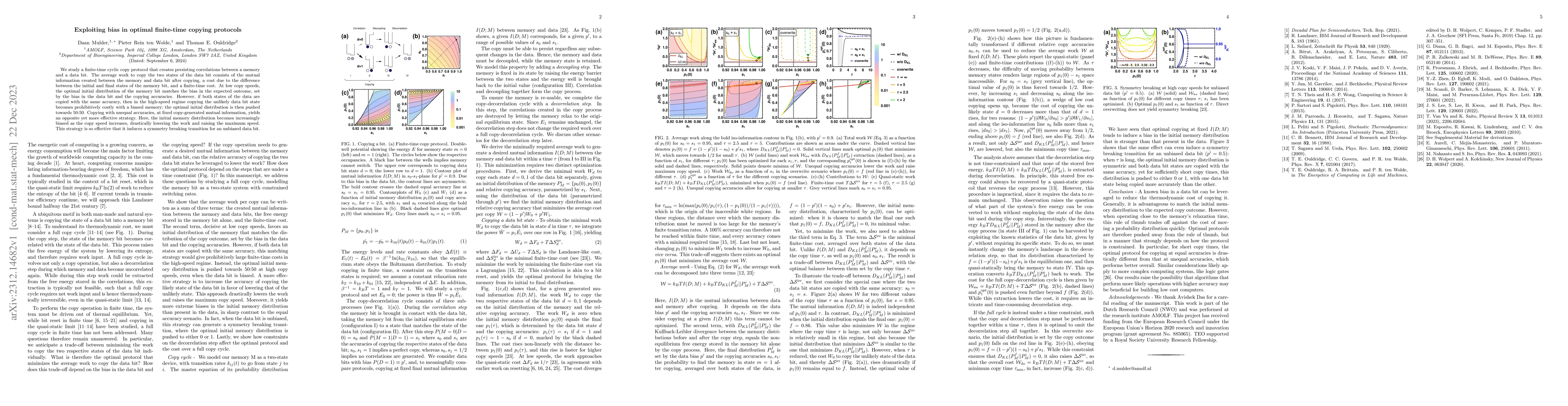 Thumbnail for Exploiting bias in optimal finite-time copying protocols