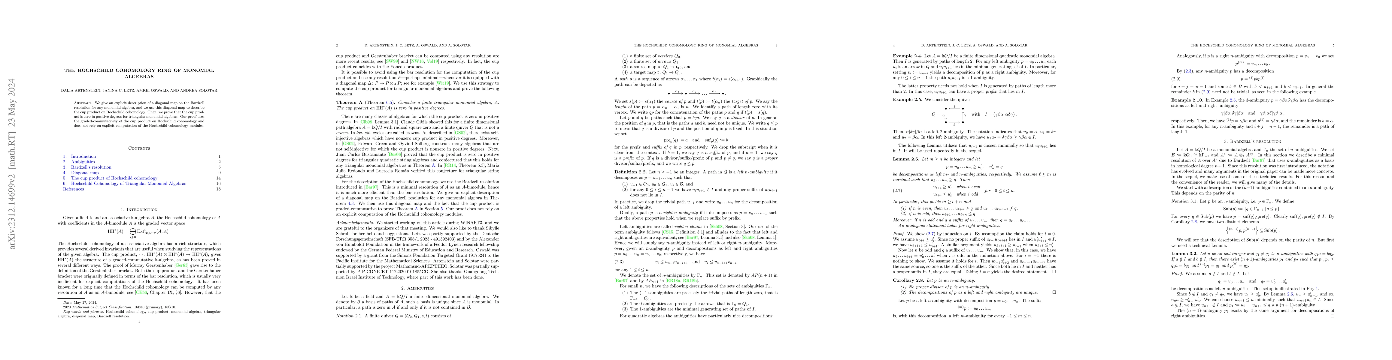 Thumbnail for The Hochschild cohomology ring of monomial algebras