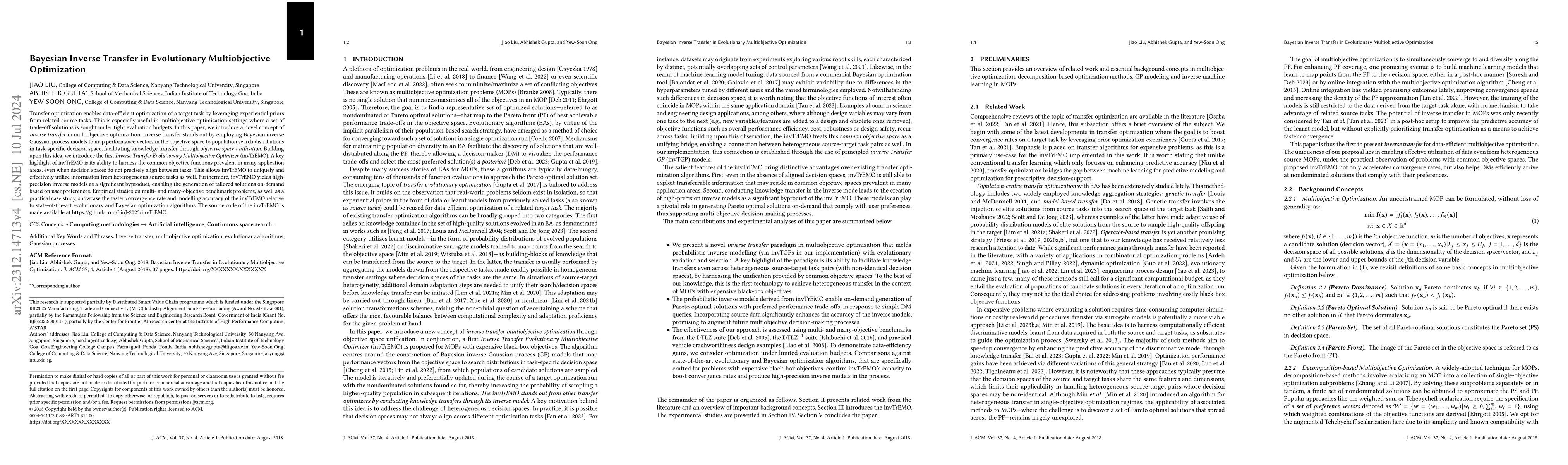 Thumbnail for Bayesian Inverse Transfer in Evolutionary Multiobjective Optimization