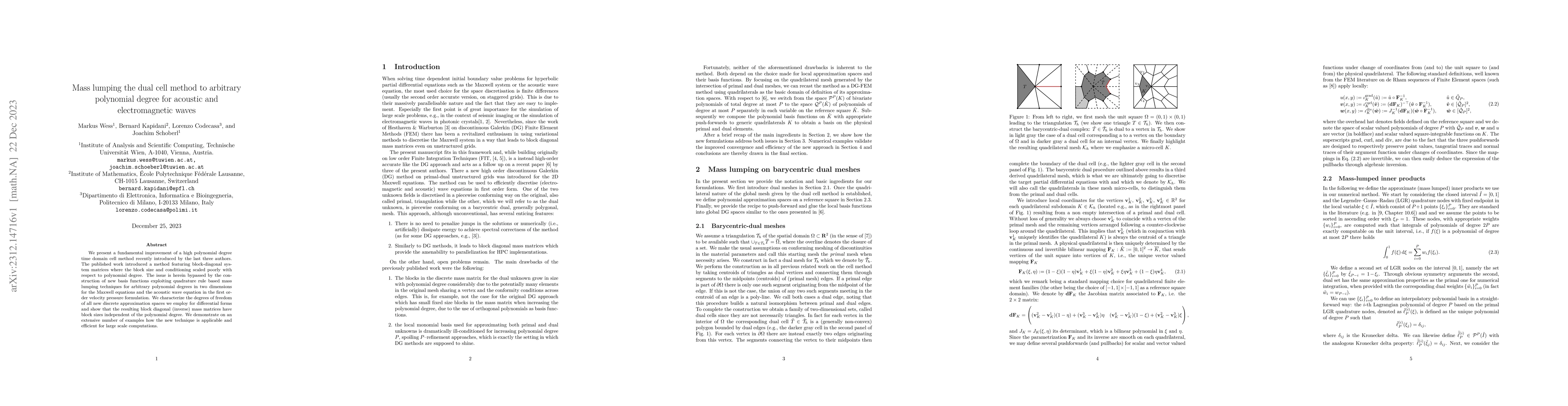 Thumbnail for Mass lumping the dual cell method to arbitrary polynomial degree for
  acoustic and electromagnetic waves