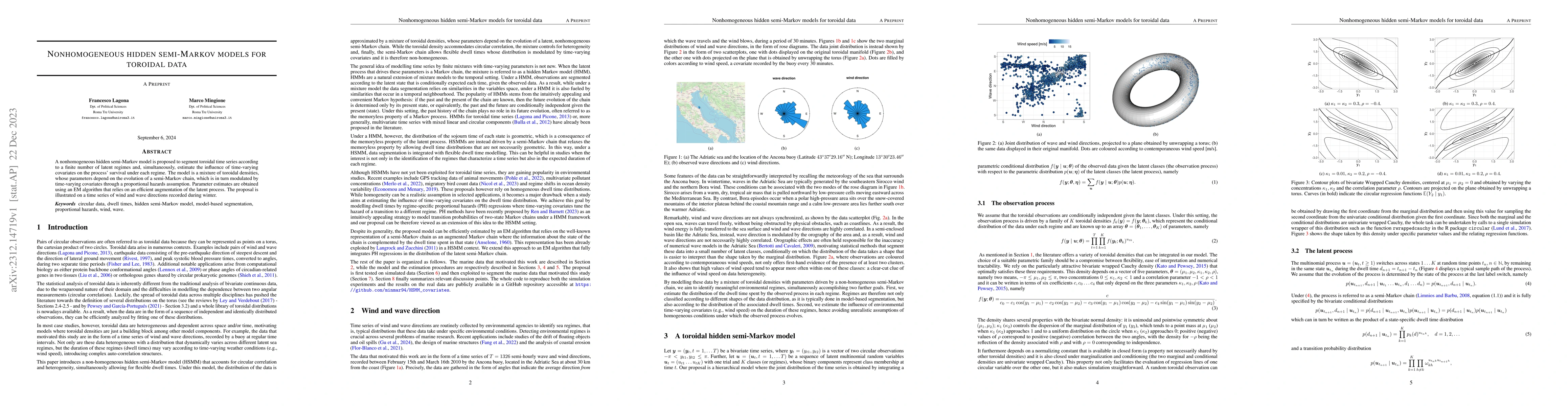 Thumbnail for Nonhomogeneous hidden semi-Markov models for toroidal data