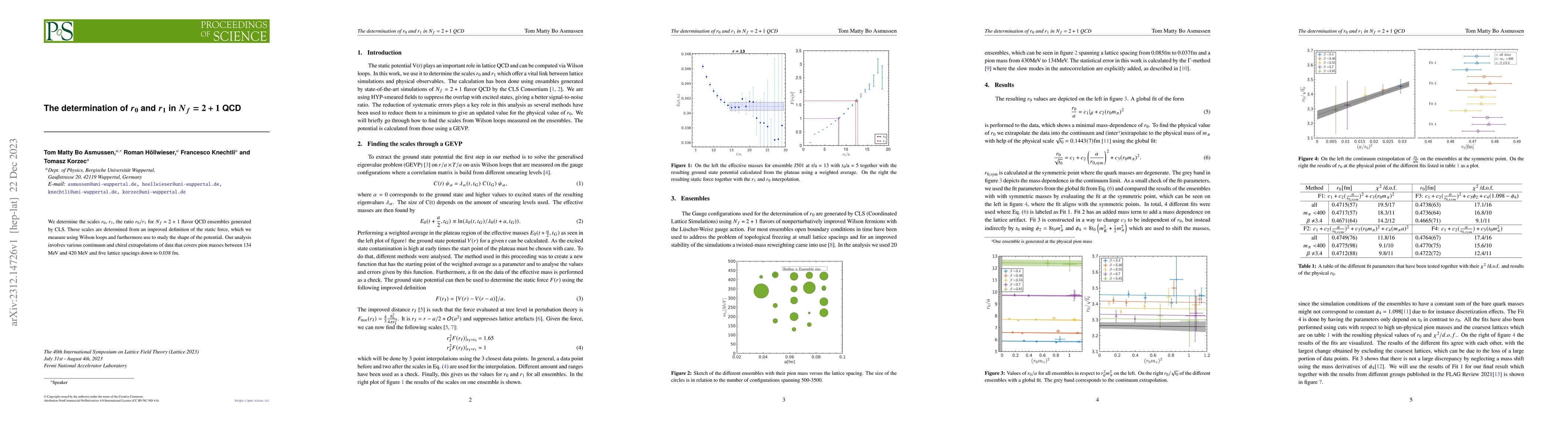 Thumbnail for The determination of $r_0$ and $r_1$ in $N_f=2+1$ QCD