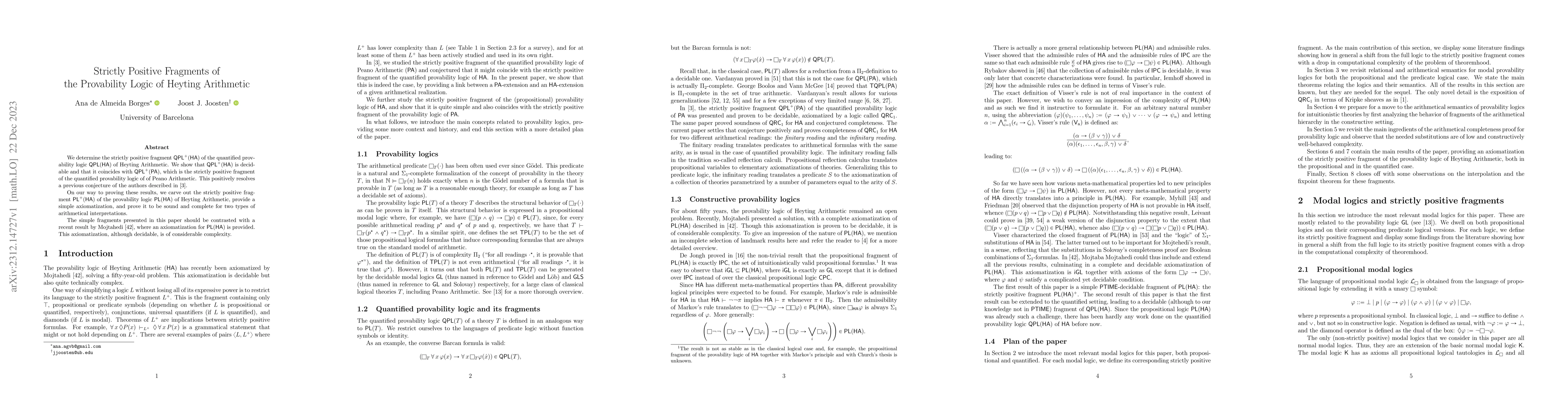 Thumbnail for Strictly Positive Fragments of the Provability Logic of Heyting
  Arithmetic