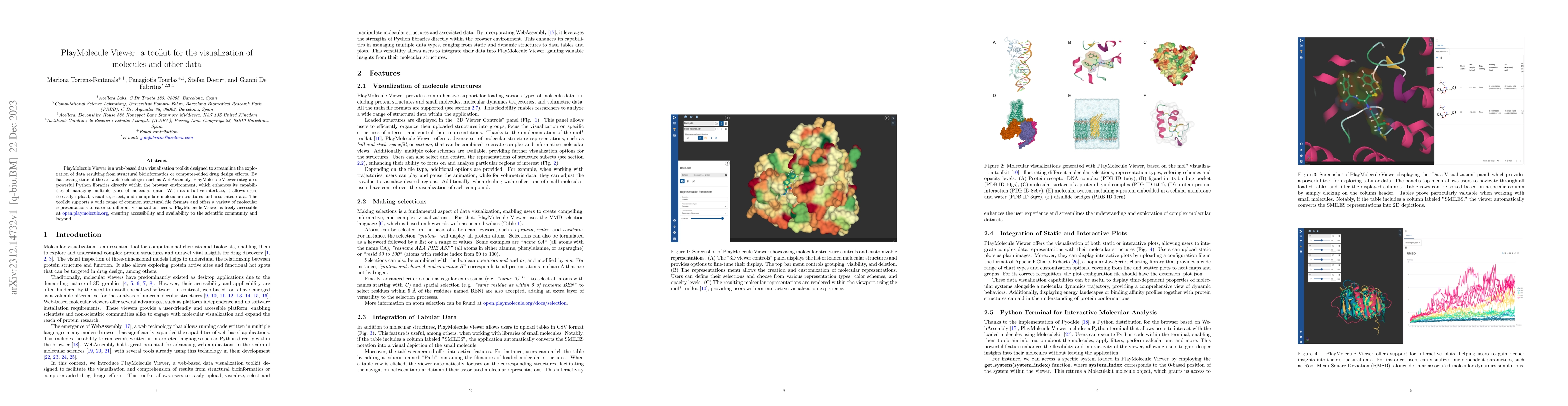 Thumbnail for PlayMolecule Viewer: a toolkit for the visualization of molecules and
  other data