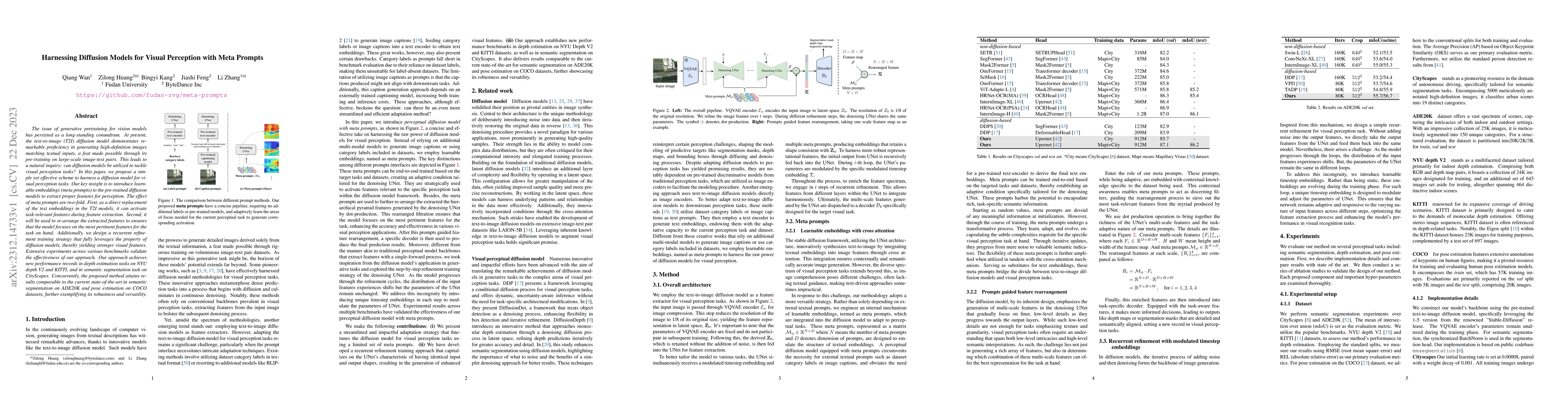 Thumbnail for Harnessing Diffusion Models for Visual Perception with Meta Prompts