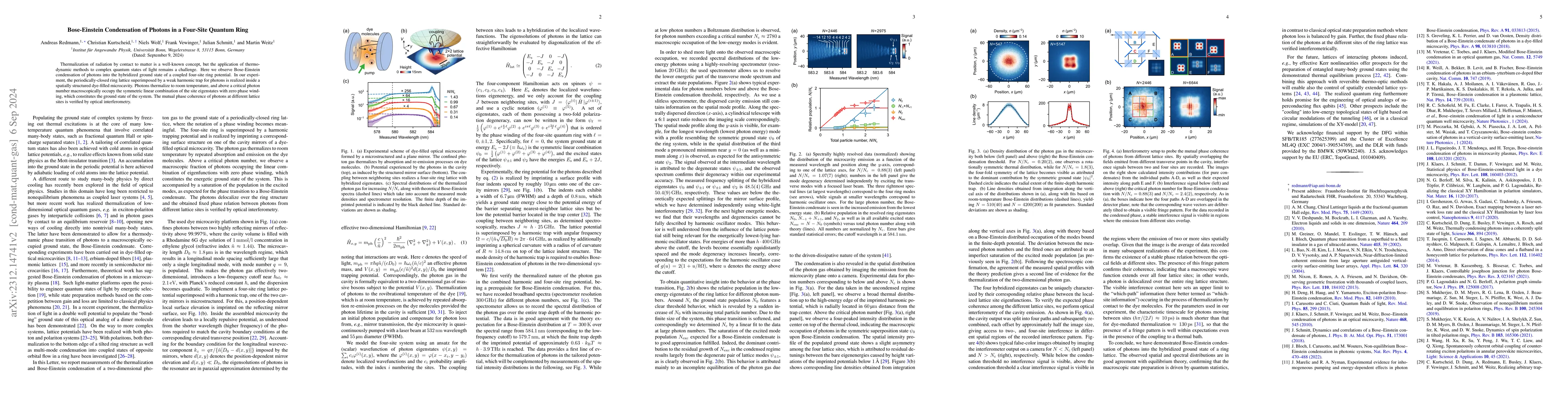 Thumbnail for Bose-Einstein Condensation of Photons in a Four-Site Quantum Ring