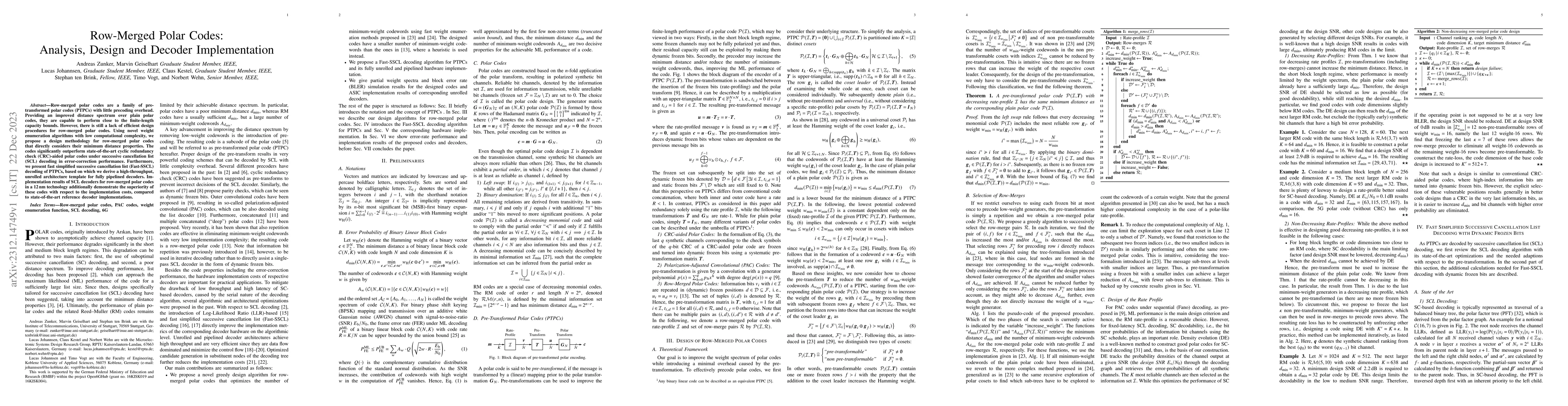 Thumbnail for Row-Merged Polar Codes: Analysis, Design and Decoder Implementation