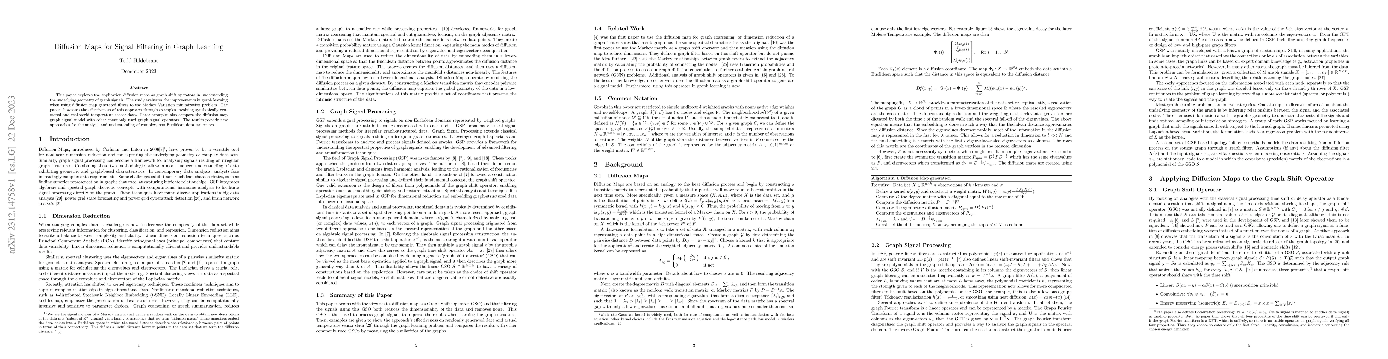 Thumbnail for Diffusion Maps for Signal Filtering in Graph Learning