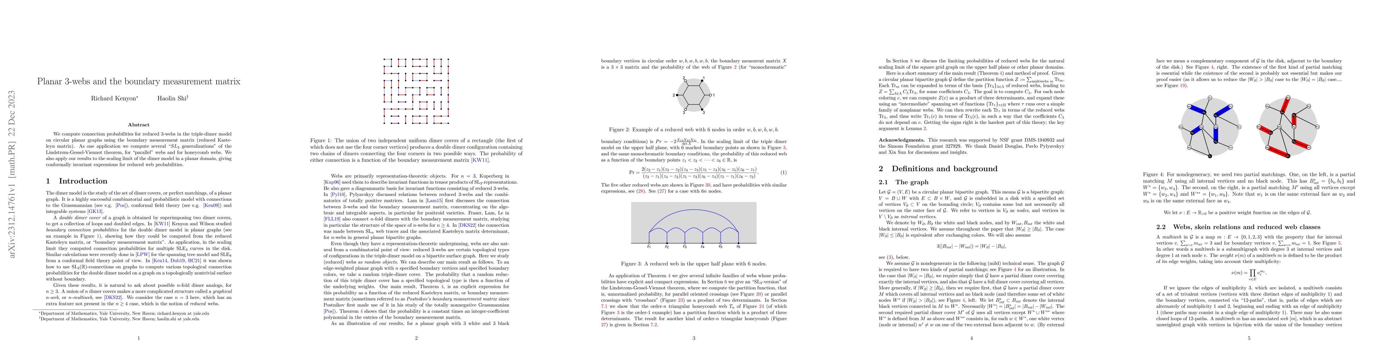 Thumbnail for Planar $3$-webs and the boundary measurement matrix
