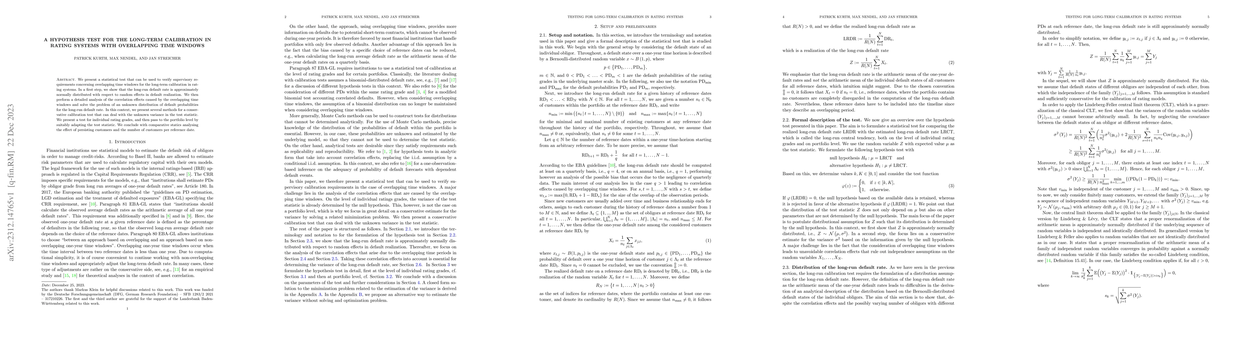 Thumbnail for A hypothesis test for the long-term calibration in rating systems with
  overlapping time windows