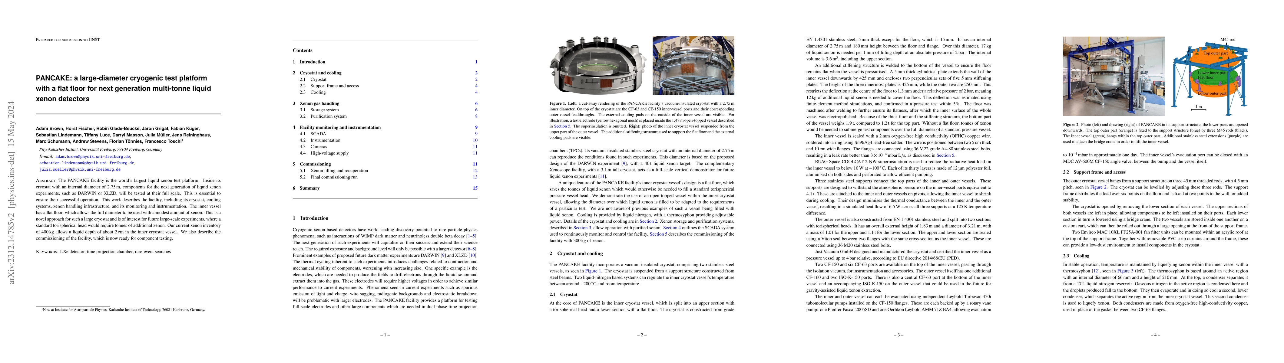 Thumbnail for PANCAKE: a large-diameter cryogenic test platform with a flat floor for
  next generation multi-tonne liquid xenon detectors