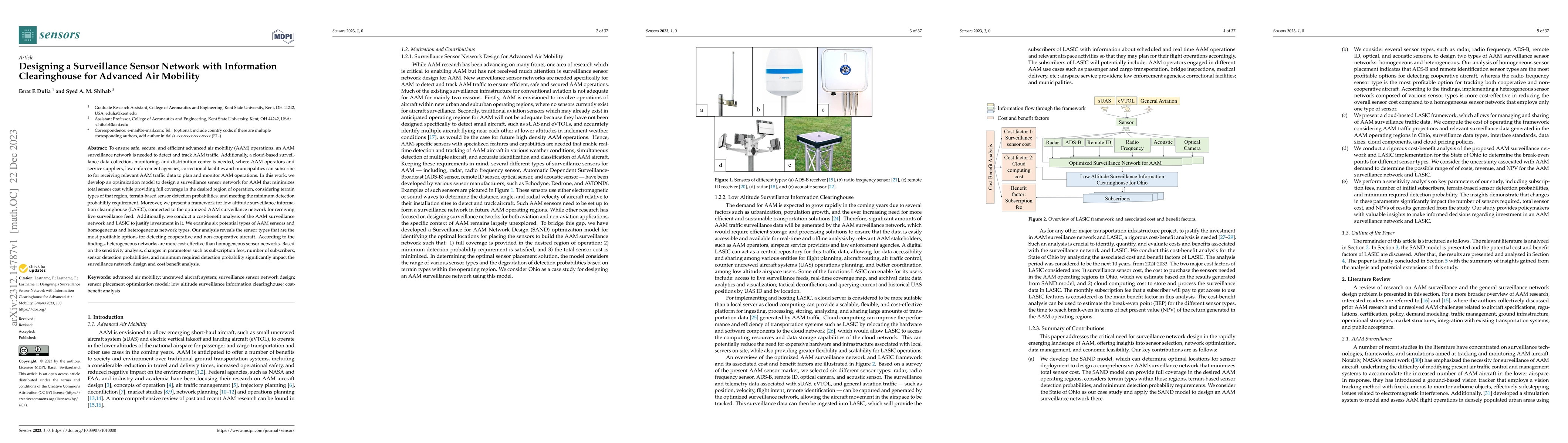 Thumbnail for Designing a Surveillance Sensor Network with Information Clearinghouse
  for Advanced Air Mobility