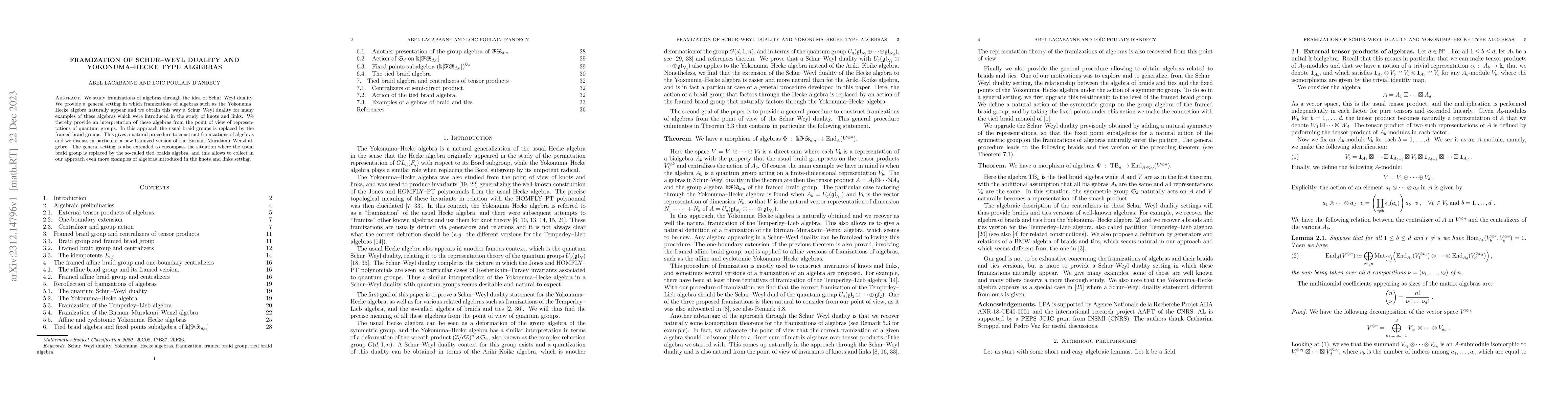 Thumbnail for Framization of Schur--Weyl duality and Yokonuma--Hecke type algebras