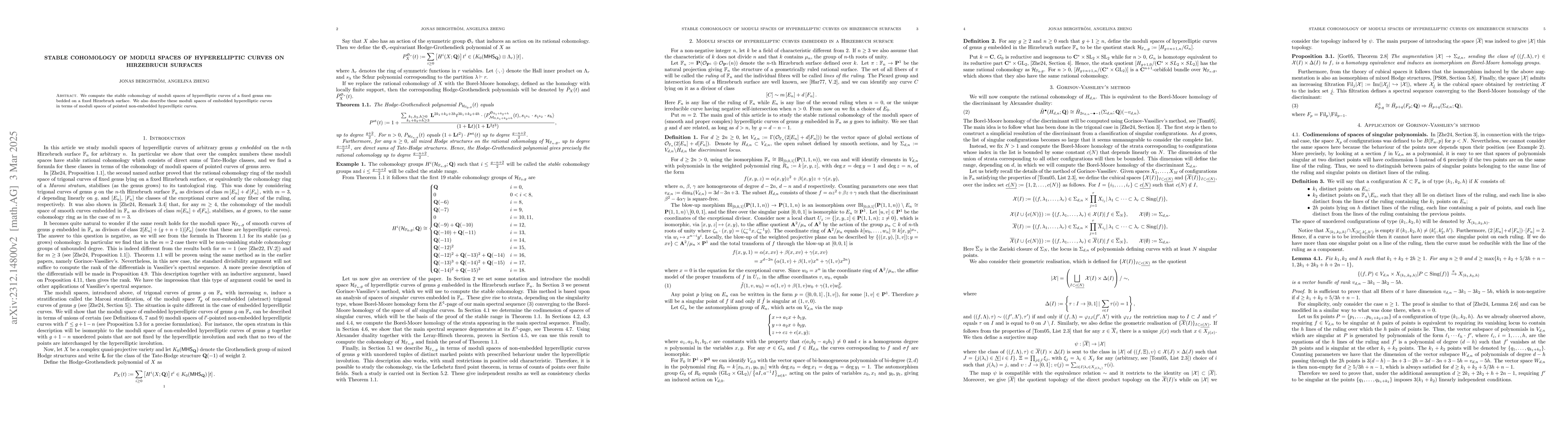 Thumbnail for Stable cohomology of moduli spaces of hyperelliptic curves on Hirzebruch
  surfaces