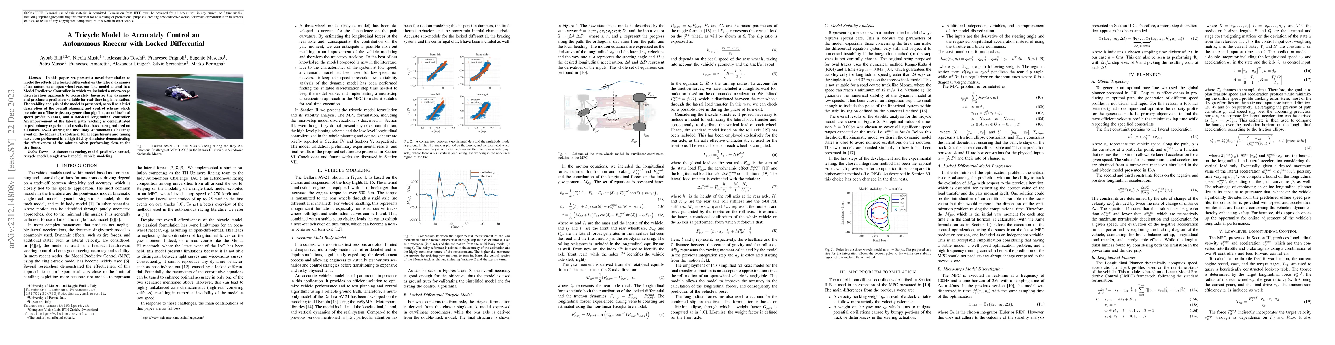 Thumbnail for A Tricycle Model to Accurately Control an Autonomous Racecar with Locked
  Differential