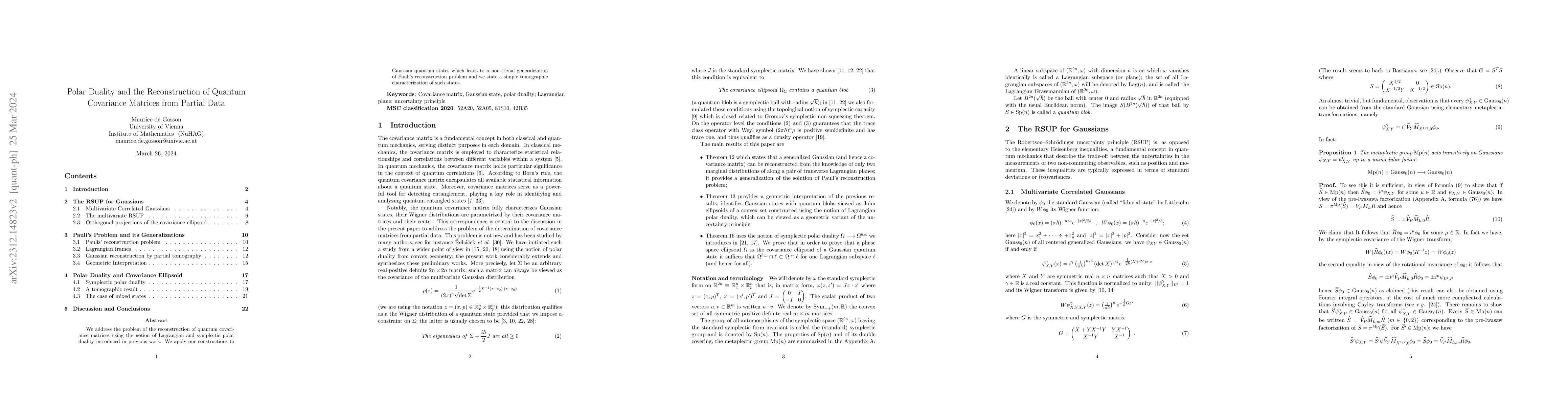 Thumbnail for Polar Duality and the Reconstruction of Quantum Covariance Matrices from
  Partial Data