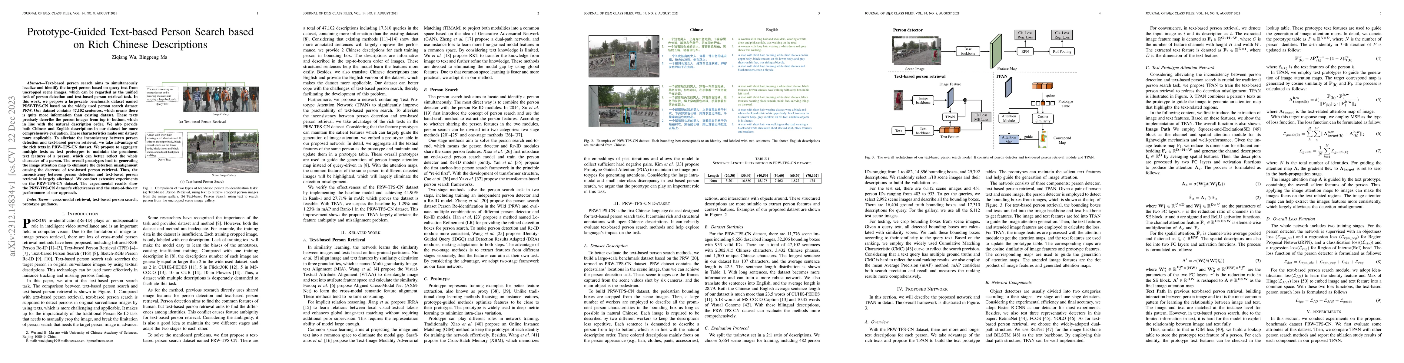 Thumbnail for Prototype-Guided Text-based Person Search based on Rich Chinese
  Descriptions