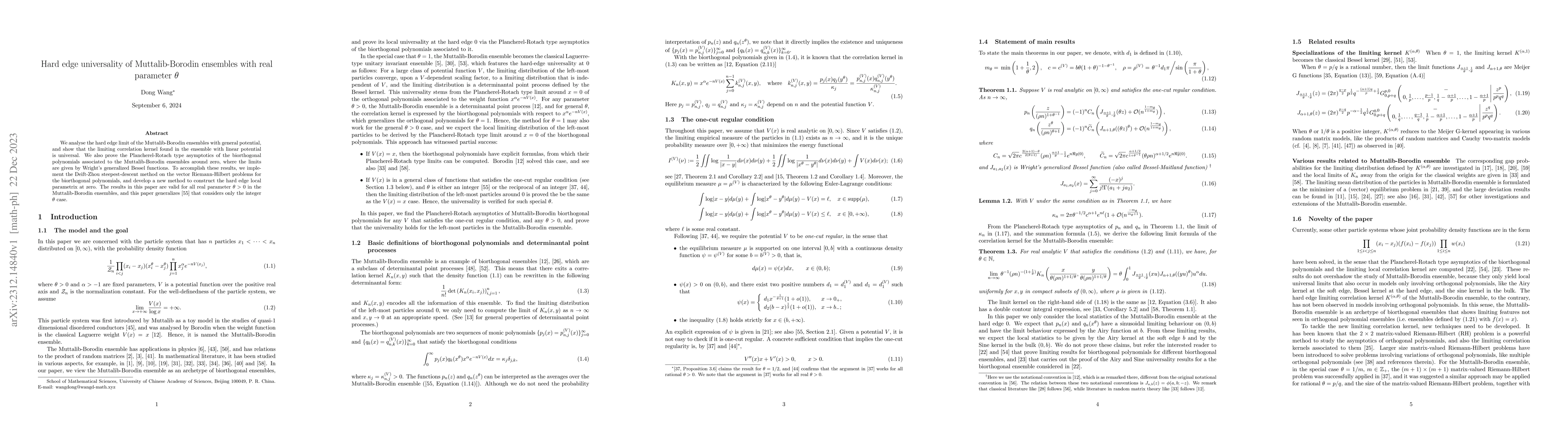 Thumbnail for Hard edge universality of Muttalib-Borodin ensembles with real parameter
  $\theta$
