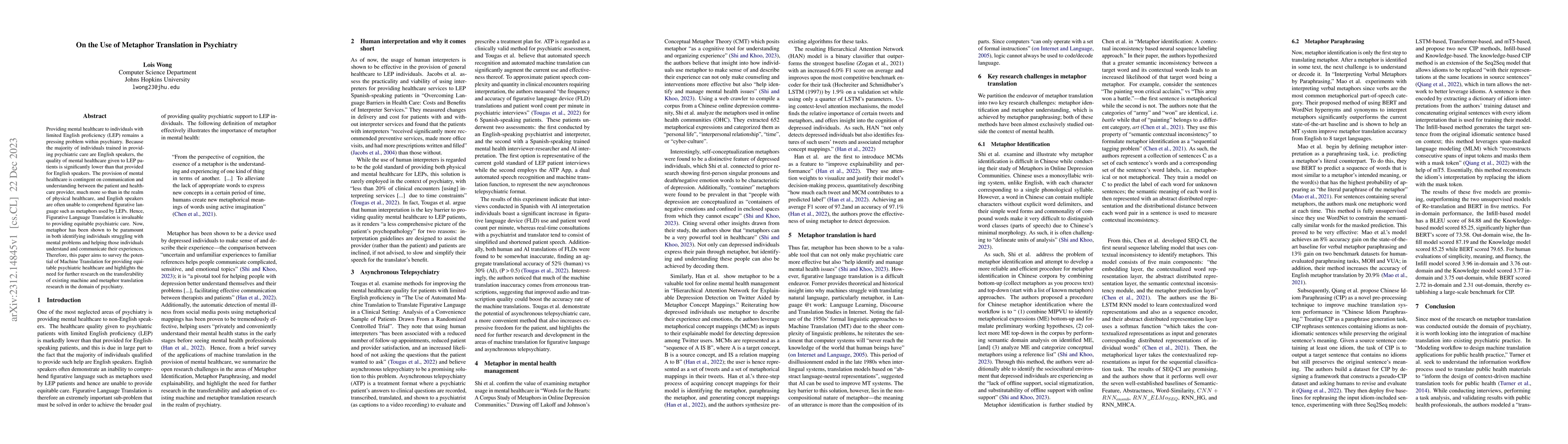 Thumbnail for On the Use of Metaphor Translation in Psychiatry
