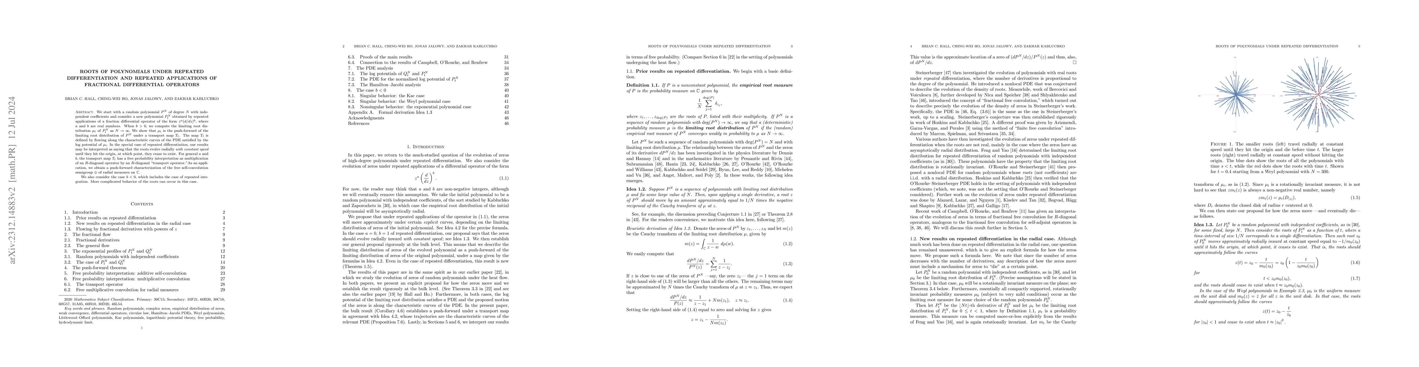 Thumbnail for Roots of polynomials under repeated differentiation and repeated
  applications of fractional differential operators