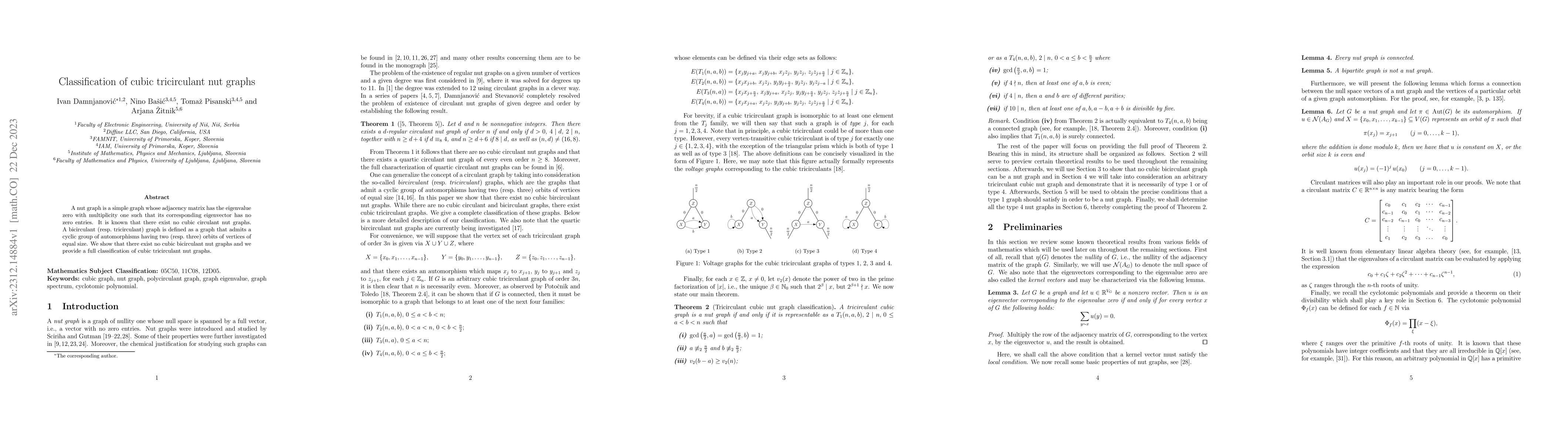 Thumbnail for Classification of cubic tricirculant nut graphs
