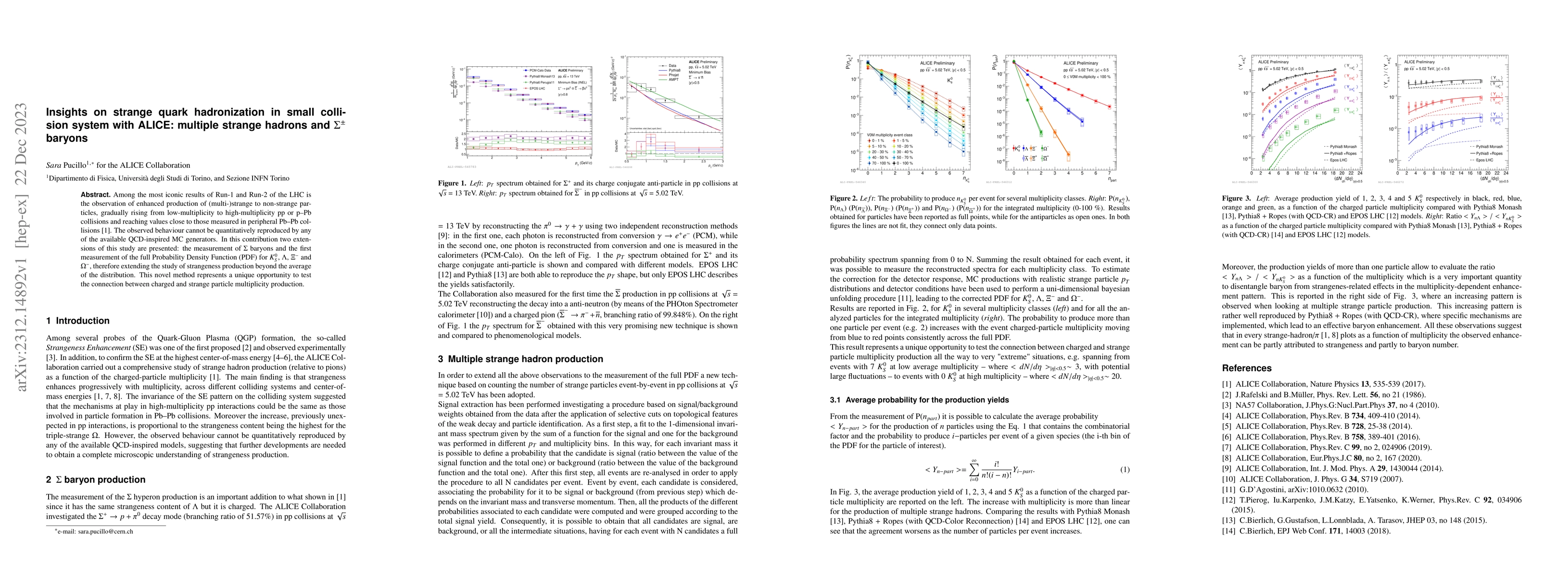 Thumbnail for Insights on strange quark hadronization in small collision system with
  ALICE: multiple strange hadrons and $\Sigma^{\pm}$ baryons
