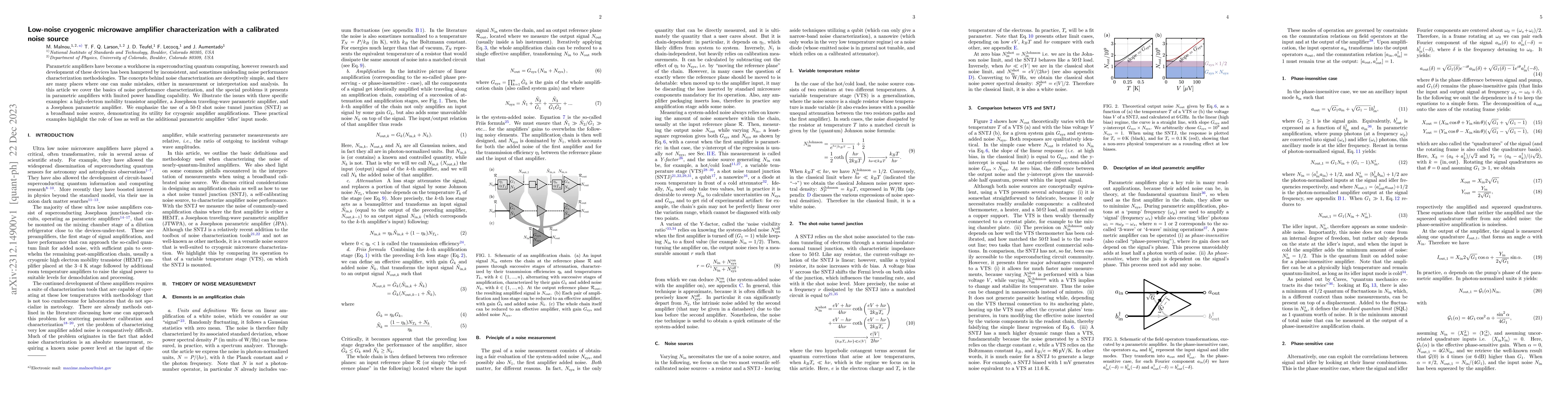 Thumbnail for Low-noise cryogenic microwave amplifier characterization with a
  calibrated noise source