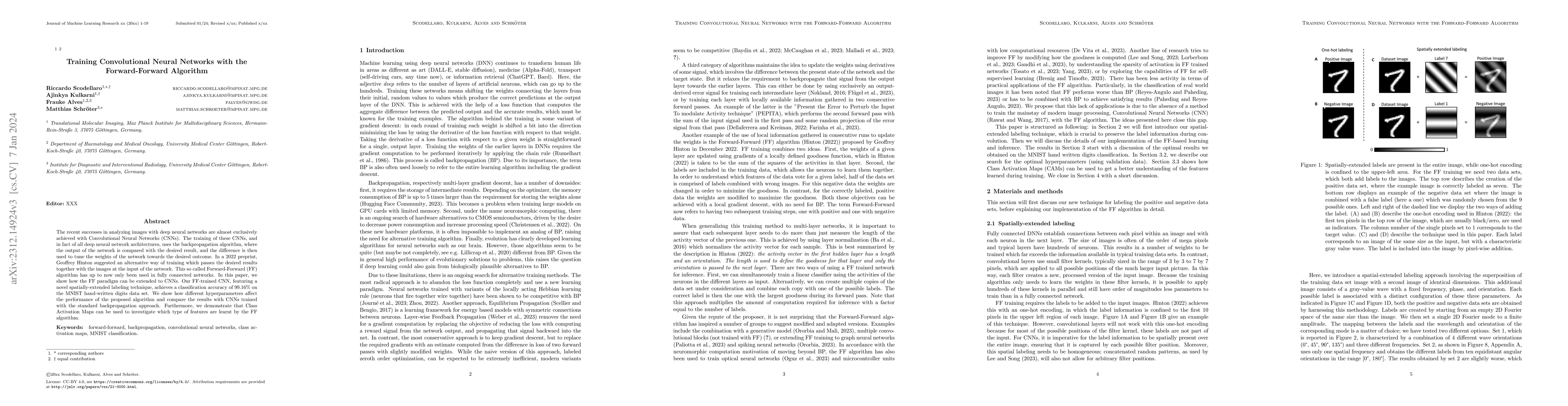 Thumbnail for Training Convolutional Neural Networks with the Forward-Forward
  algorithm