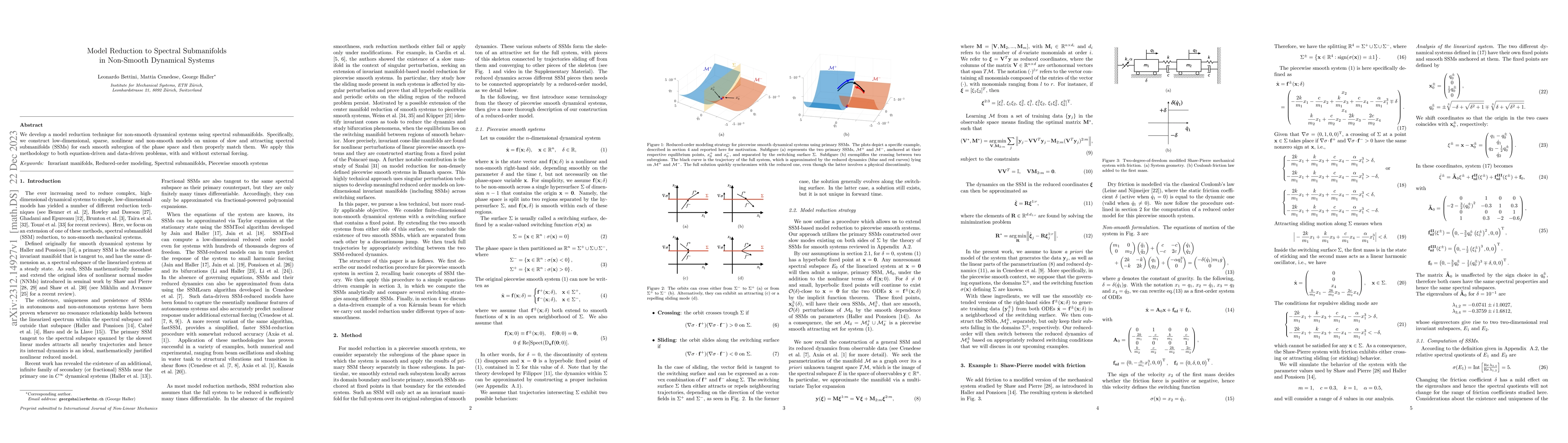 Thumbnail for Model Reduction to Spectral Submanifolds in Non-Smooth Dynamical Systems