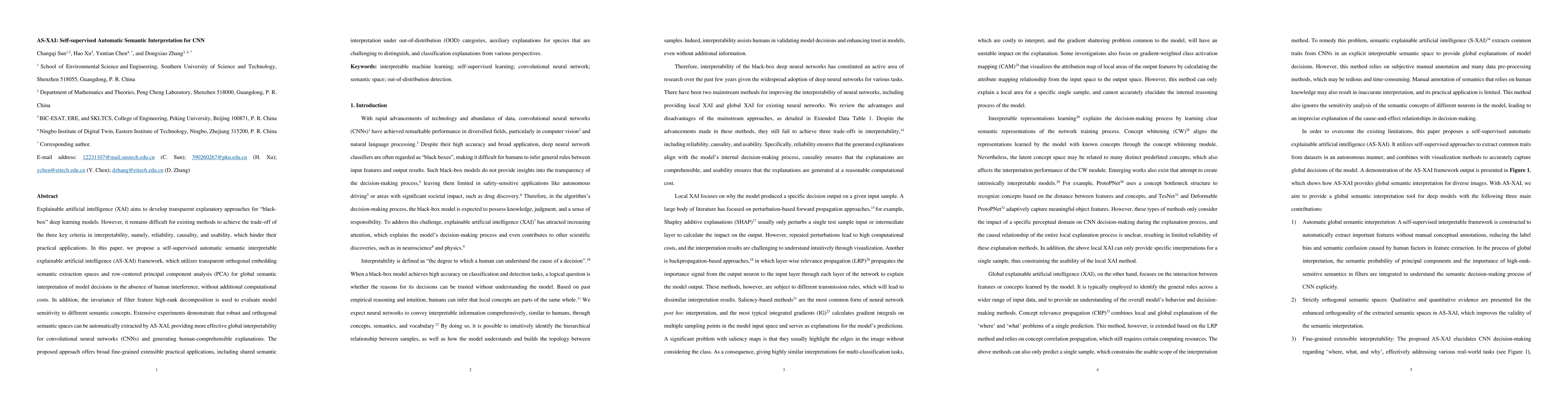 Thumbnail for AS-XAI: Self-supervised Automatic Semantic Interpretation for CNN